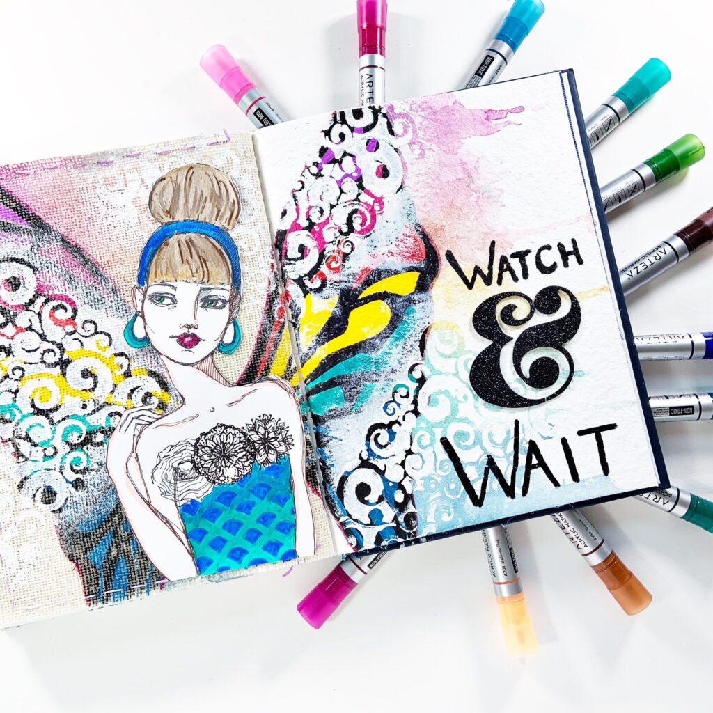Arteza Acrylic Marker Review & Art Journal Process The Scrappy Wife
